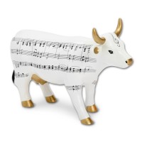 Design Kuh mit Notenblatt als Musik-Kuh 10cm Köthen Kuhparade KOS101