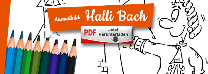 Halli und Johann Sebastian Bach als Ausmalbild PDF herunterlanden