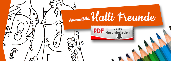 Halli und Magda sind Freunde als Ausmalbild PDF herunterlanden